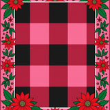 Checked with Poinsettia Floral Borders(Pink)