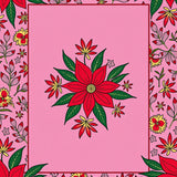Seasonal Decorative Floor Covering with Poinsettia Floral Arrangements(Pink)