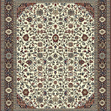 Area with Timeless Oriental Design and Rich Textures(Ivory)