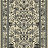 Beige Black Sisal Abstract Geometric Design(Beige)