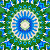 Abstract Starburst Design With Radiating Interlocking (Green)