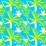Tropical Palm Leaf with Interlocking and Starburst(Blue)