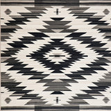 Geometric Southwestern Round Area Featuring Bold Tribal(Gray)