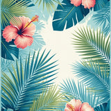 Colorful Hawaiian Leaf Design(Blue)