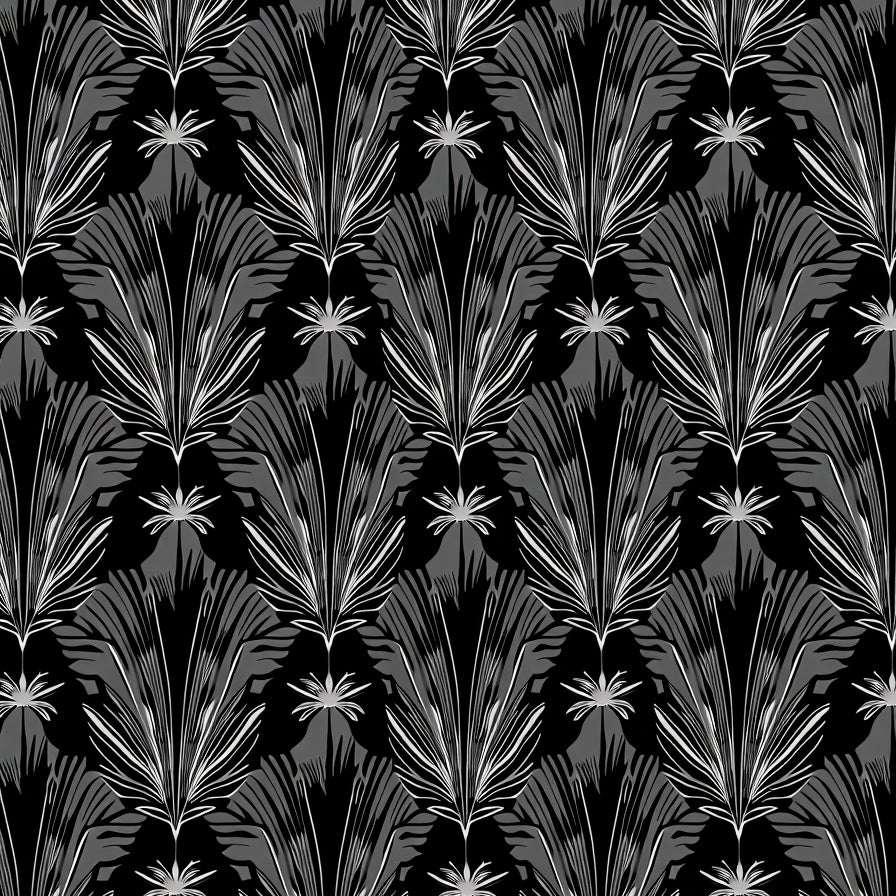 Art Inspired Fan with Silver Highlights (Black) - ODIKA