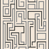 Modern Interlocking Maze with Minimalist Abstract Motifs(Beige)