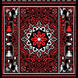 Festive Snowflake Medallion with Elegant Pine Tree Motifs(Black)