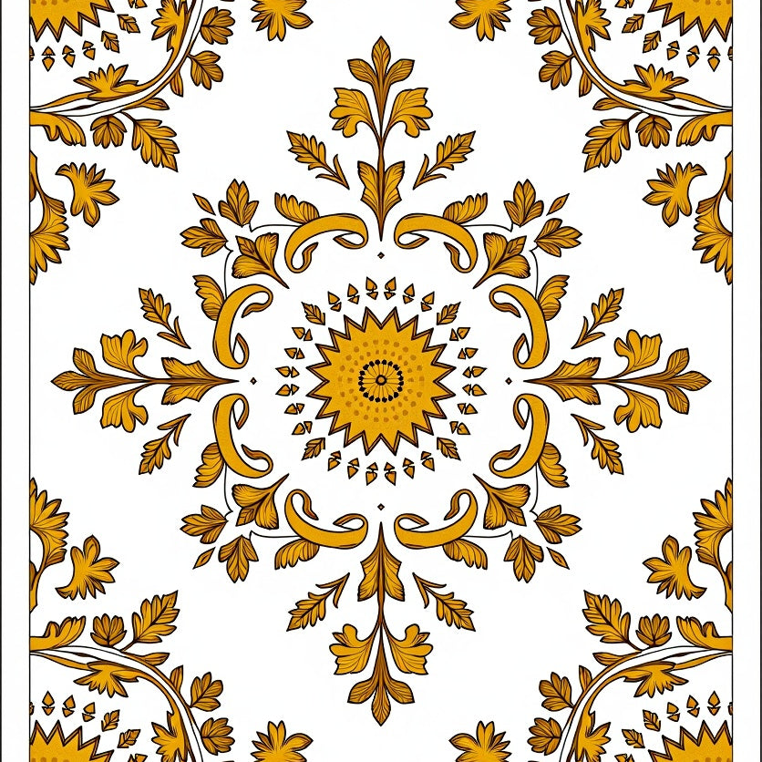 Vintage Floral Medallion Heritage Collection Timeless Artisan (Gold) - ODIKA