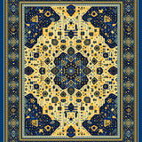 Abstract Animal Inspired Deep Blue and Gold(Blue)