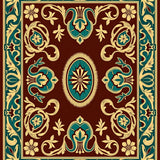 Art Nouveau Inspired Leafy Bloom with Ornamental Flourishes(Brown)