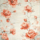 Elegant Botanical Garden with Peach Petals and Ivory Background(Beige)