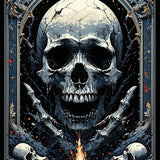 Gothic Floral Skull Motif(Gray)
