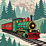North Pole Express Train Holiday Pathway Entrance Decoration(Green)