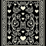 Romantic Spiral with Vintage Filigree Accents (Black)