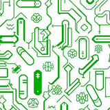 Digital Joystick Mosaic with LED Circuit Board Design (Green)