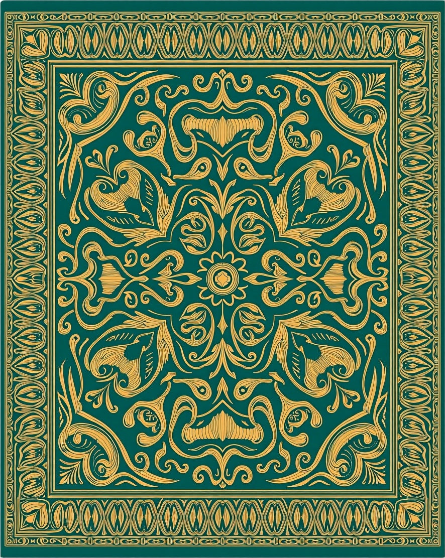 Bohemian Paisley Swirl with Teardrop Feather (Green) - ODIKA