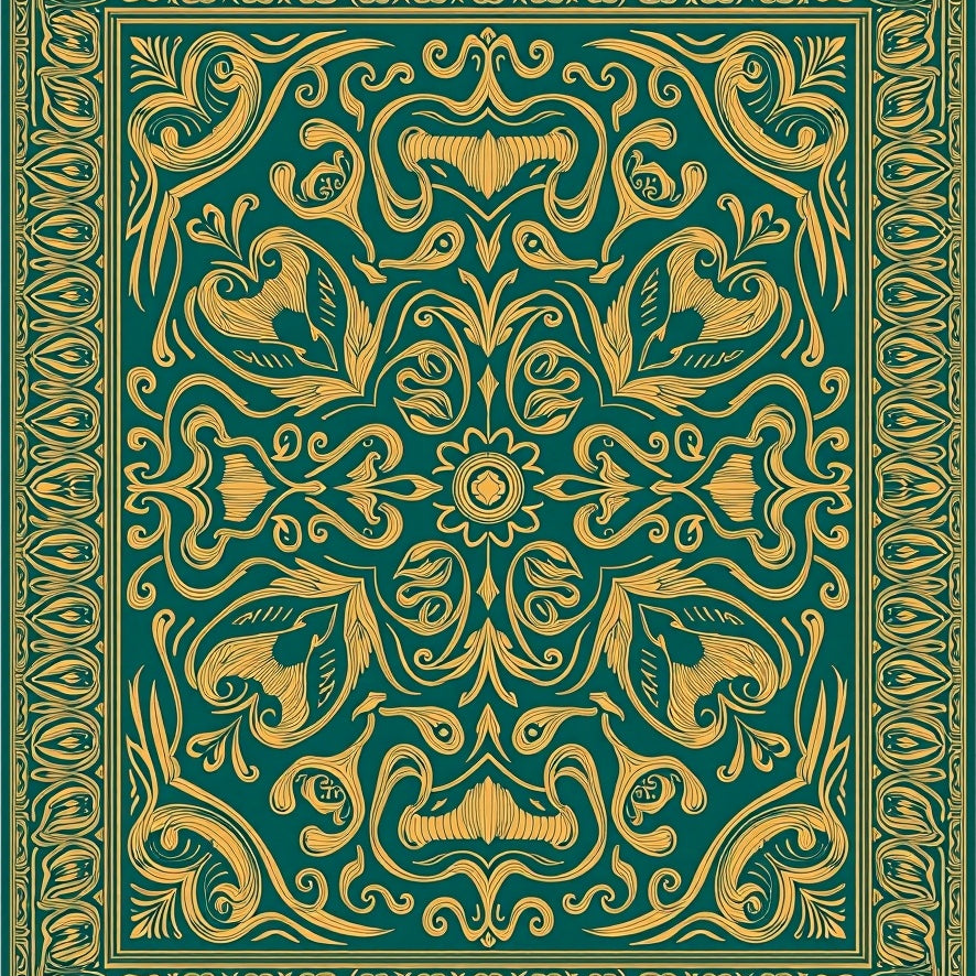 Bohemian Paisley Swirl with Teardrop Feather (Green) - ODIKA