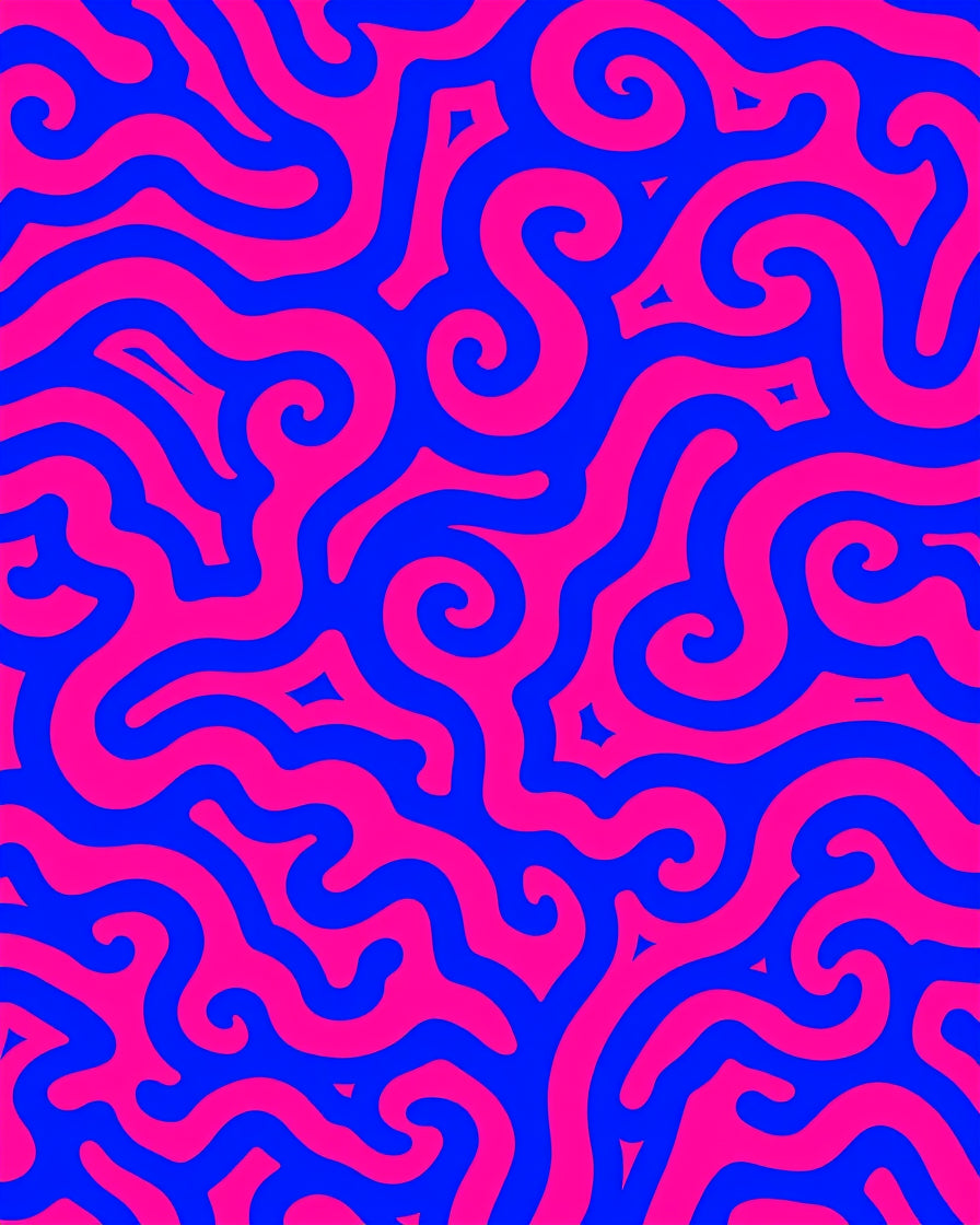 Abstract Swirl Mosaic Featuring Spiraling Shapes and Fluid Motifs (Pink) - ODIKA