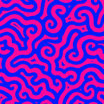 Abstract Swirl Mosaic Featuring Spiraling Shapes and Fluid Motifs (Pink) - ODIKA