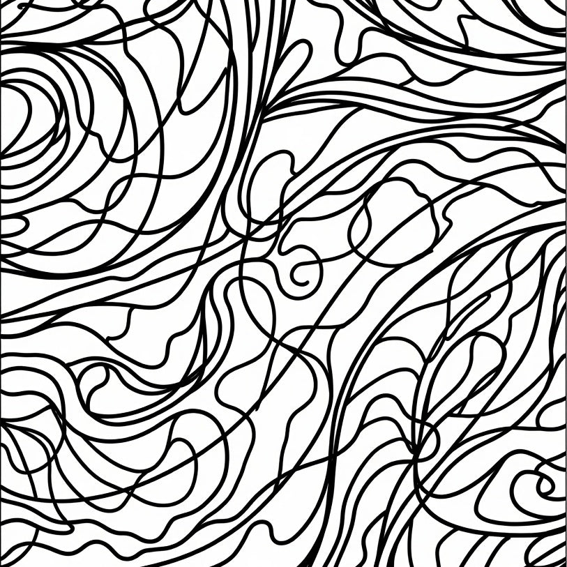 Abstract Ink Swirl With Bold Curves And Dynamic Flow (Black) - ODIKA