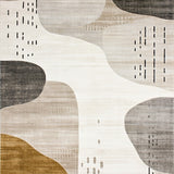 Abstract Art Area Modern Runner Non Slip Floor Accent(Gray)