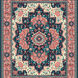 Symmetrical with Coral and Teal Accents(Red)