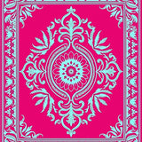 Ornate Damask with and Silver Interlocking Flourishes (Pink) - ODIKA