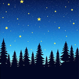 Enchanted Evergreen Forest Night Sky Accent(Blue)