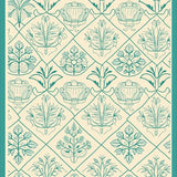 Botanical Lattice Network with Floral Vine Accents(Beige)