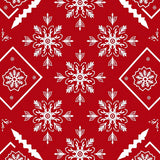 Vintage Snowflake Medallion with Intricate Winter Crystal Design(Red)