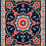 Elegant Floral Medallion Contemporary Decorative(Red)