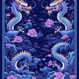 Whimsical Dragon Fantasy Motif(Blue)