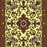 Scrollwork Paisley Low Pile Hallway with Damask(Beige)