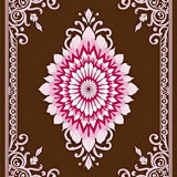 Enchanted Blossom Medallion with Feathered Lace Details(Brown)