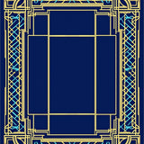 Modern Interlocking Lattice with Art Flourish (Blue)