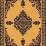 Paisley Medallion Tapestry with Ornate Border Design(Beige)