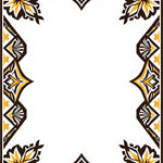 Aztec Sunburst Motif with Interlocking Borders and Accents (Brown) - ODIKA