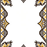 Aztec Sunburst Motif with Interlocking Borders and Accents (Brown) - ODIKA