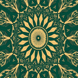 Starburst Fern Mosaic Featuring Radiant Petal Motifs(Green)