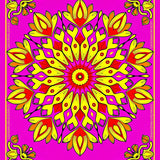 Sunburst with Intricate Floral Motifs Decorative(Pink)