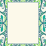 Art Nouveau Inspired Vinework and Stylized Petal Arrangement (Teal) - ODIKA