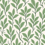 Botanical Leaf Motif Slip Resistant Pathway Covering with Natural Tones(Ivory)