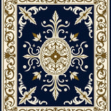 Vintage Damask Flourish with Classical Scrollwork(Blue)