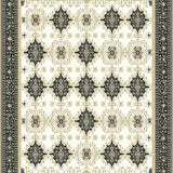Abstract Cross Design Area with Beige and Charcoal(Beige)