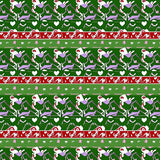 Whimsical Cane Stripe Design with Playful Cluster Accents(Green)