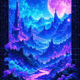 Electric Floral Galaxy Motif(Blue)