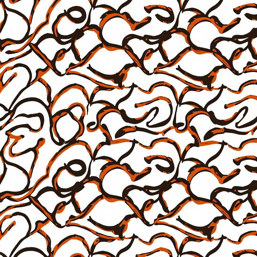 Moody Tie Dye with Interlocking Waves and Rustic Tones (Orange) - ODIKA