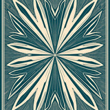 Art Sunburst with Radiating Fan Motif Design(Teal)