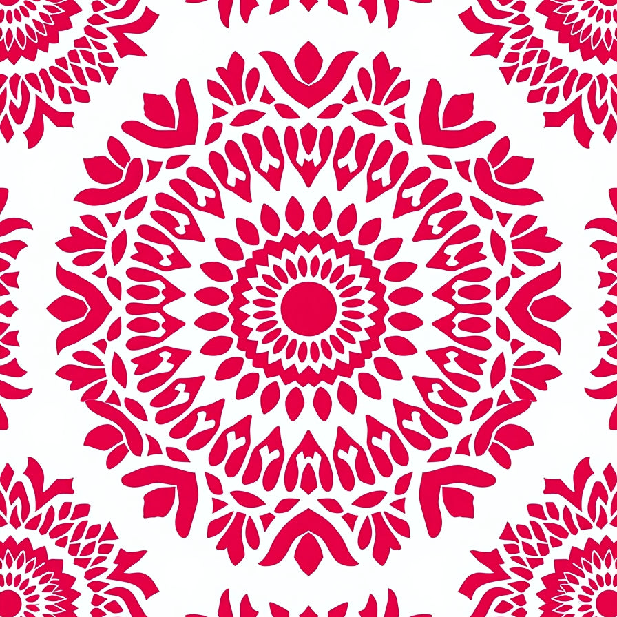 Bloom Enchanted Garden Motif Contemporary Design (Red) - ODIKA