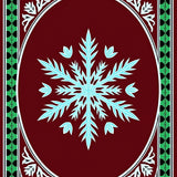 Winter Wonderland Frosty Medallion With Tartan Edge(Red)